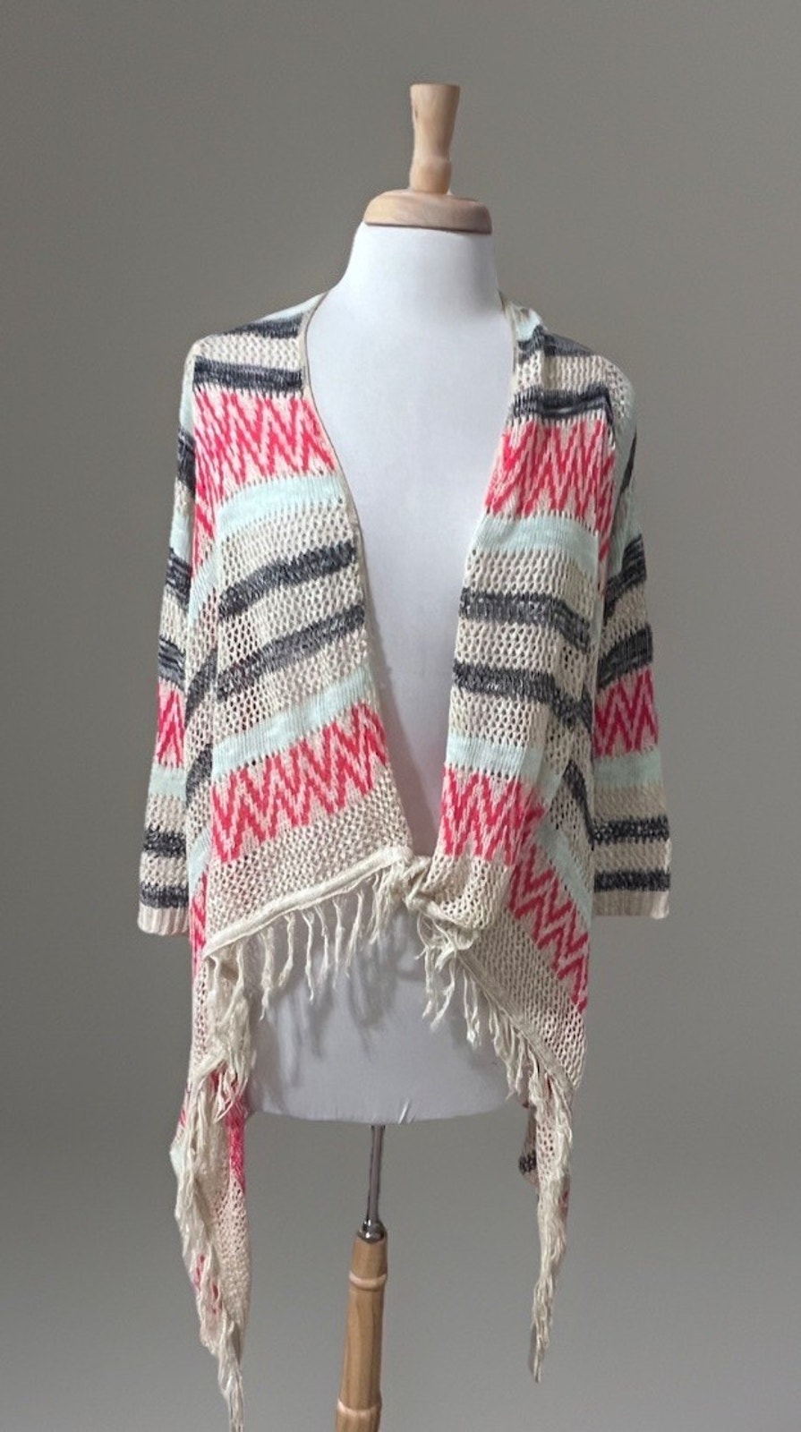 Serendipity By Victoria Womens Xl Knit Shawl Cover Up Boho Hippie Beach Travel